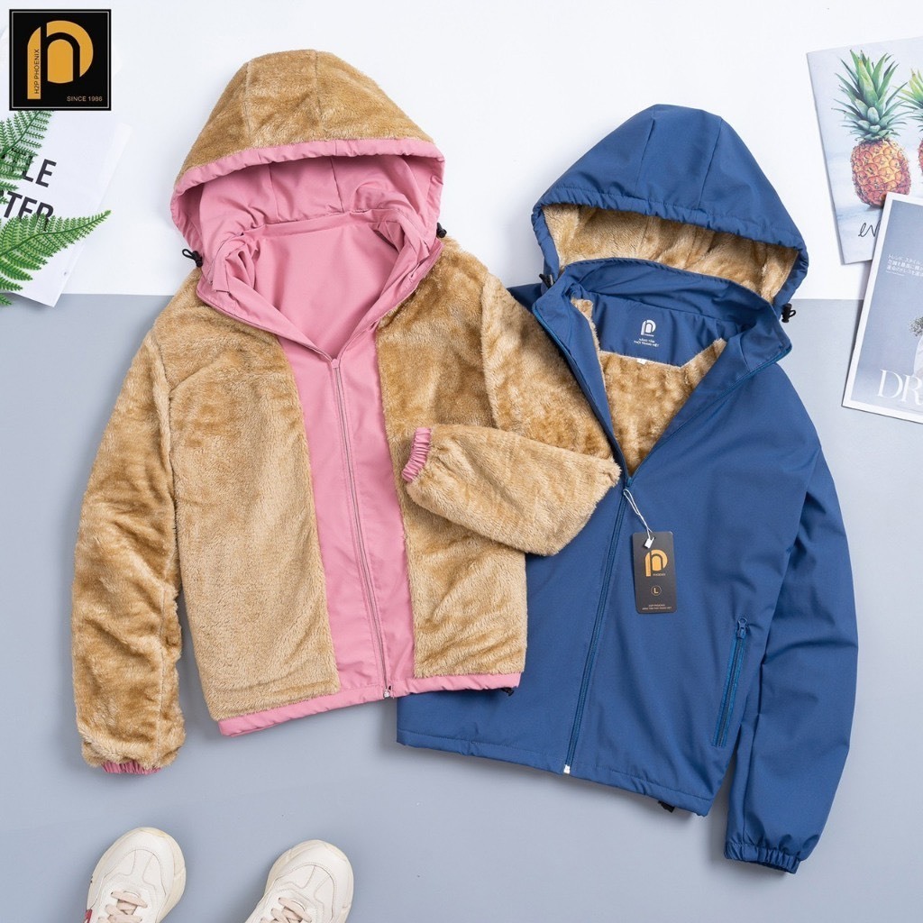 Áo gió NỮ 2 LỚP LÓT LÔNG CỪU cao cấp chống gió chống nước giữ ấm