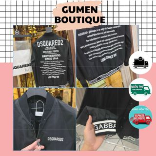 Áo Khoác nam DSQ trần bông In Chữ Mặt sau 2 lớp dày dặn, đẹp, ấm - Áo Khoác trần bông cho nam và nữ cao cấp