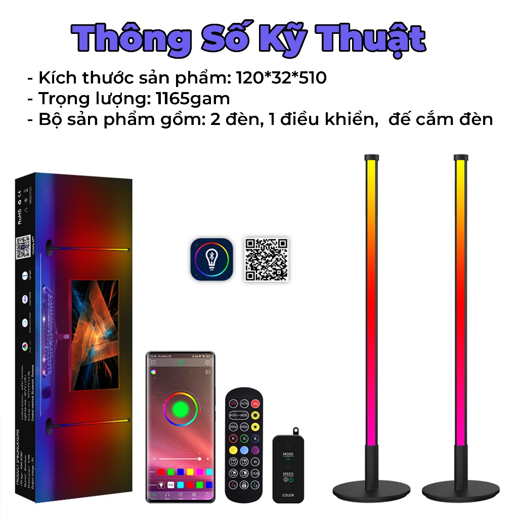 Đèn Led Trang Trí Smart Lighting Happy Kết Nối Bluetooth/Remote  | EZPC