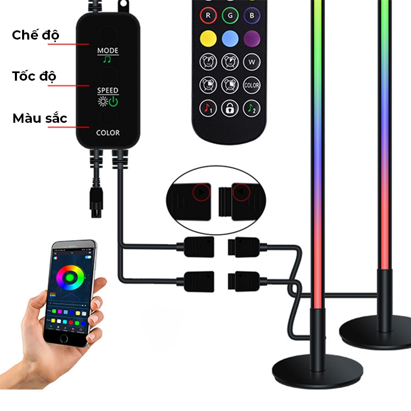Đèn Led Trang Trí Smart Lighting Happy Kết Nối Bluetooth/Remote  | EZPC