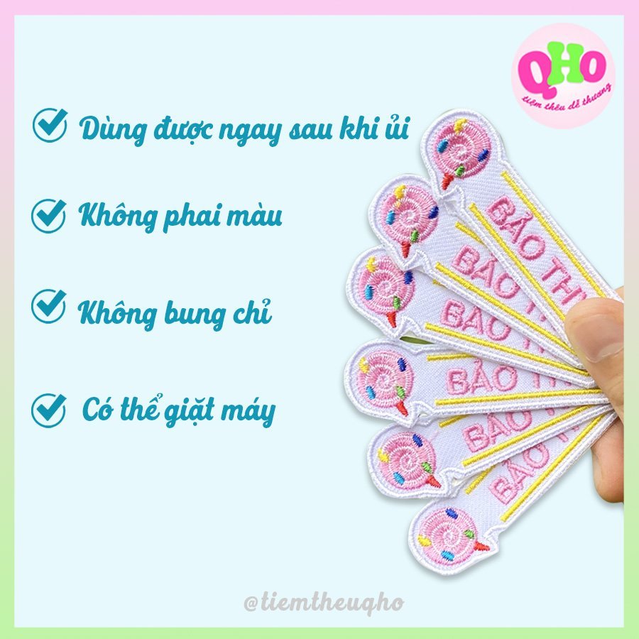 Bảng Tên Cho Bé Thêu Theo Yêu Cầu - Ủi Hoặc May Lên Quần Áo, Balo, Mũ, Nón - TheuQhoShop
