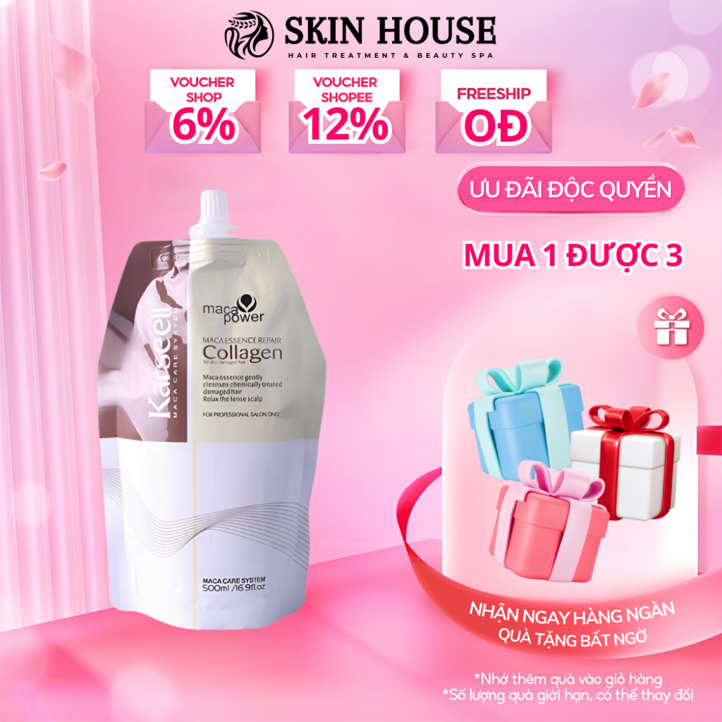 Kem Ủ Tóc Collagen Karseell, Dầu Xả Dưỡng Hấp Tóc, Chăm Sóc Ngăn Rụng Phục Hồi Hư Tổn Mềm Mượt Tóc Tức Thì 500ml