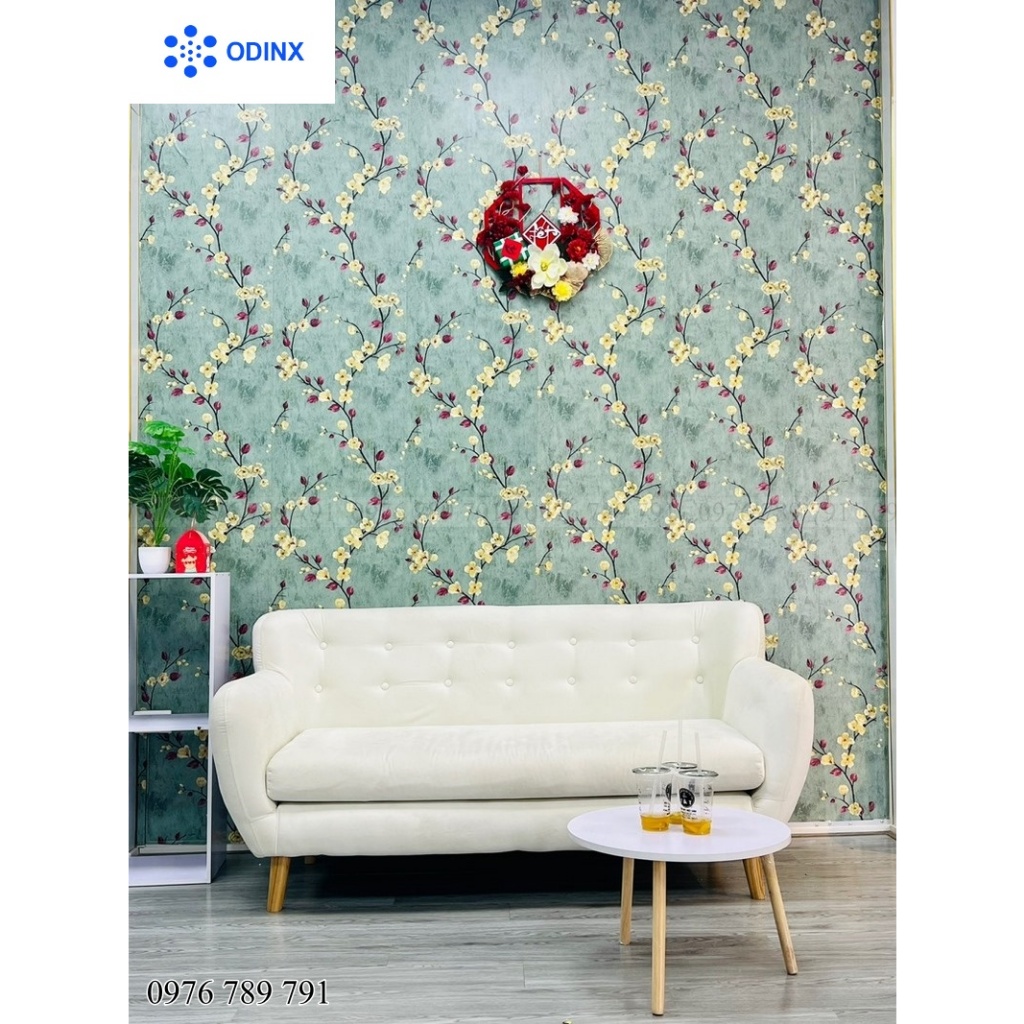 Giấy Dán Tường Vintage Cành Đào Và Chim Cổ Điển 10m - Decal Dán Tường 3d Có Keo Sẵn Trang Trí Phòng Ngủ Phòng Khách