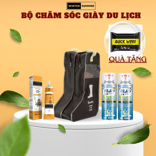 Bộ Chăm Sóc Giày Du Lịch 3 Sản Phẩm：Túi Đựng Giày, Keo Dán Giày ,Xịt Khử Mùi Giày