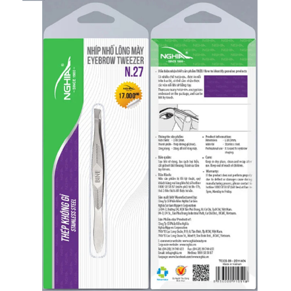 Nhíp Cao Cấp N27 - Kềm Nghĩa 100% Chính hãng, shop 99K cung cấp và bảo trợ.