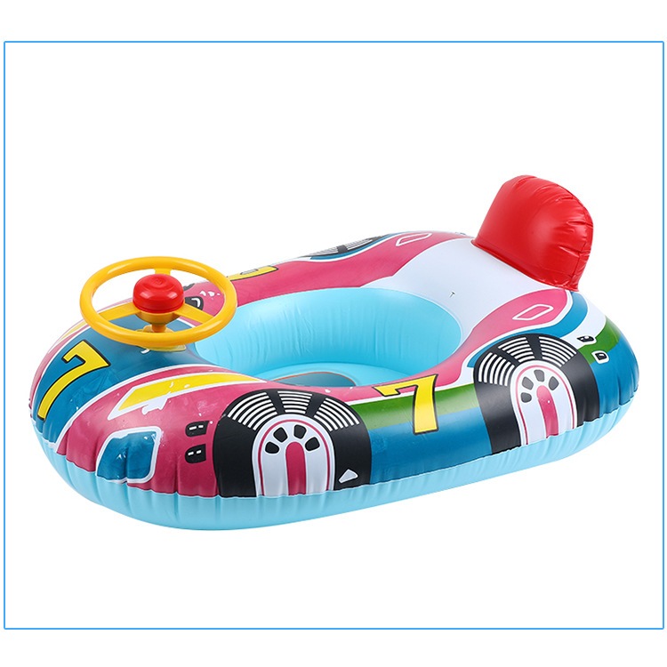 Phao bơi hình ô tô có bánh lái kèm còi cho bé yêu