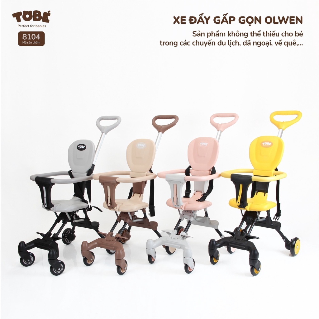XE ĐẨY OLWEN TOBÉ GẤP GỌN ĐẢO CHIỀU CHO BÉ 6 đến 36 THÁNG KHÔNG ĐỆM KHÔNG MÁI CHE