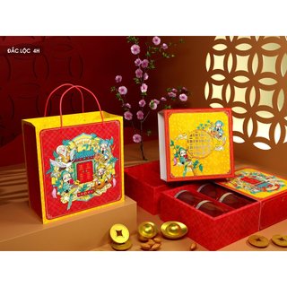 HỘP 2 NGĂN SIÊU HOT MẪU MỚI NHẤT 2024/HỘP QUÀ TẾT MÈO MAY MẮN/ĐẮC LỘC/ÉN XUÂN/KỲ LÂN SIÊU ĐẸP
