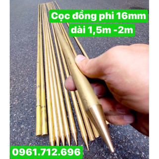 Cọc tiếp địa đồng thau đặc ,phi 16 ,dài 1,5m