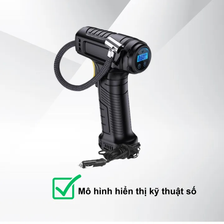 Máy bơm điện không dây Máy bơm không dây cầm tay máy bơm lốp ô tô Phát hiện áp suất thông minh có đèn LED Thích hợp cho