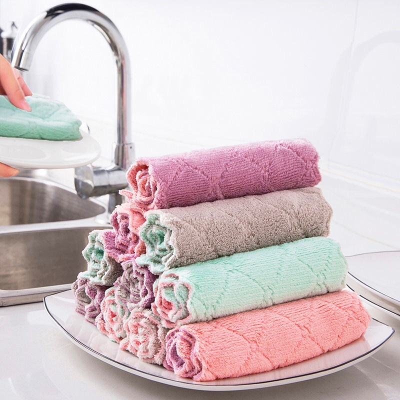 Khăn Lau Đa Năng Bếp, Bát Đĩa, Cốc Chén Thấm Nước Chống Dính Dầu Mỡ Hai Mặt 2395 Korea Store88