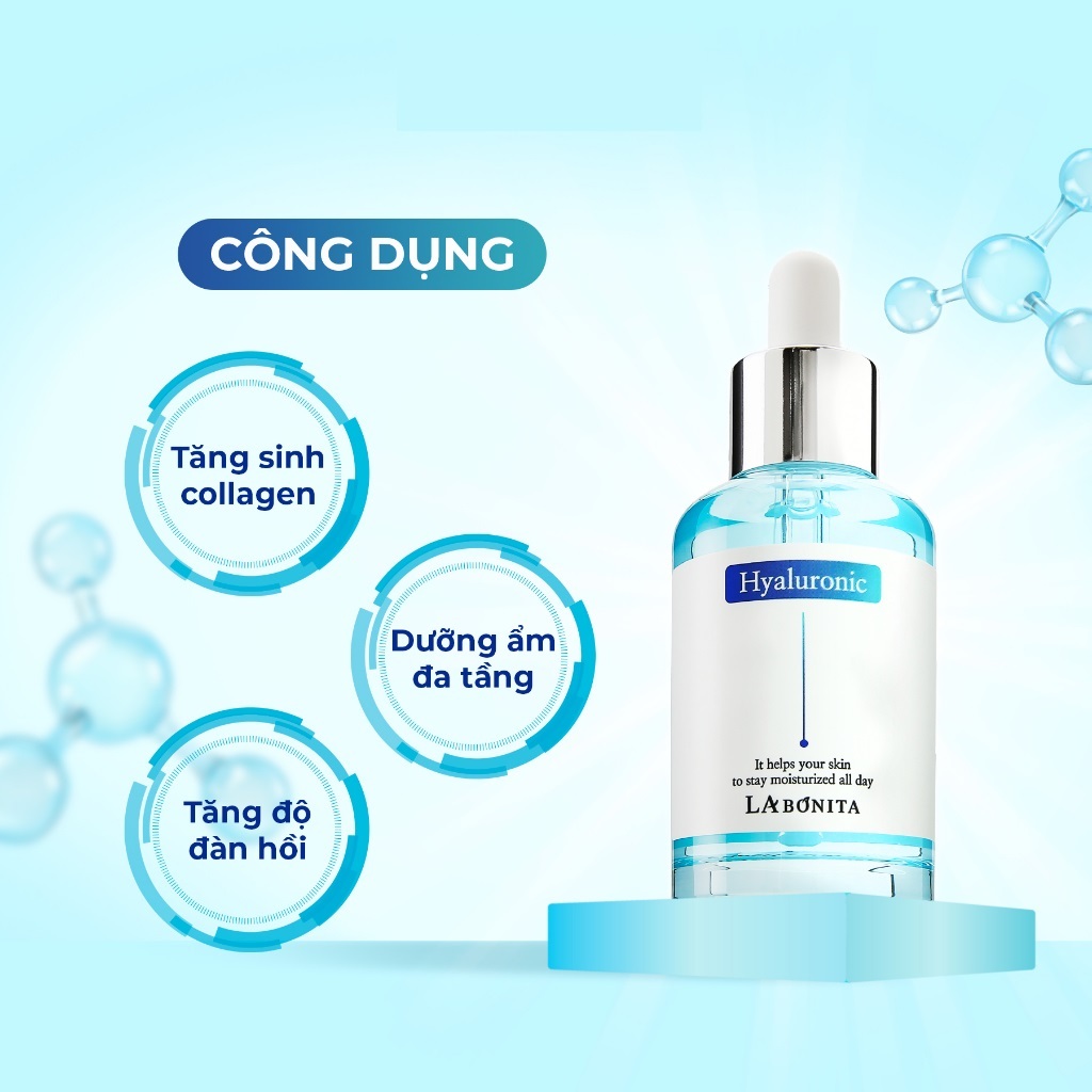 Serum HA Dưỡng Ẩm Căng Bóng & Tăng Độ Đàn Hồi -LA BONITA Vital Hyaluronic Acid Serum 50ml