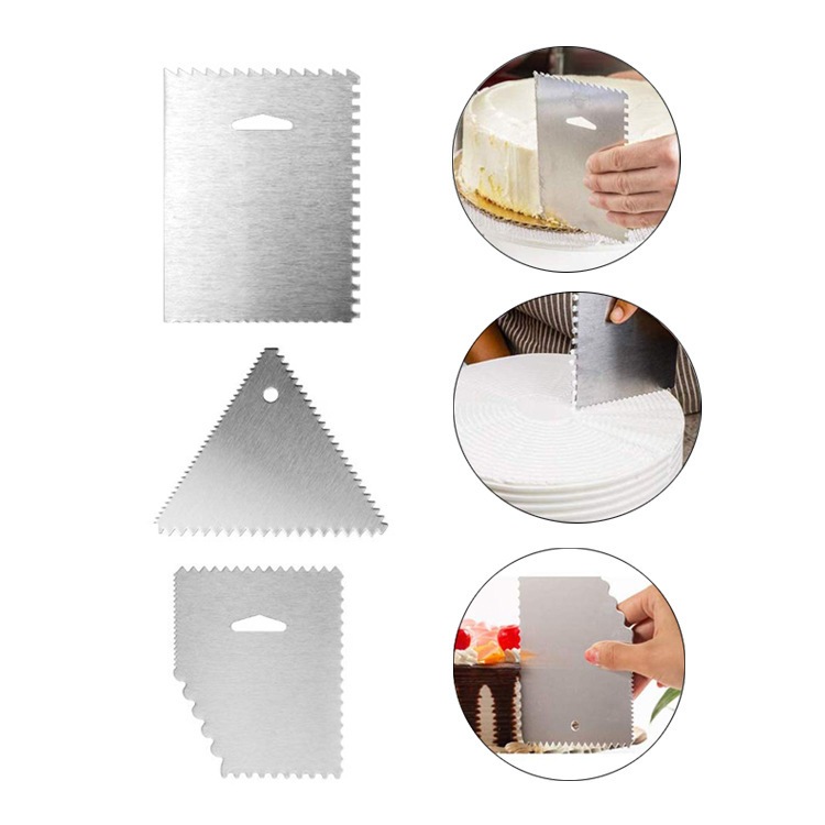 Dụng Cụ Chà Láng Tạo Viền Răng Cưa Trang Trí Làm Bánh Kem Sinh Nhật Bằng Kim Loại - DC0007