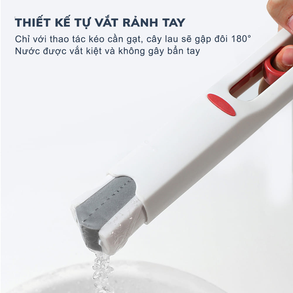 Cây Lau Bếp GODWELL Tự Vắt Thông Minh 25cm Cây Lau Kính Siêu Thấm Hút Đa Năng, Gập Gọn Tiện Lợi - LK01