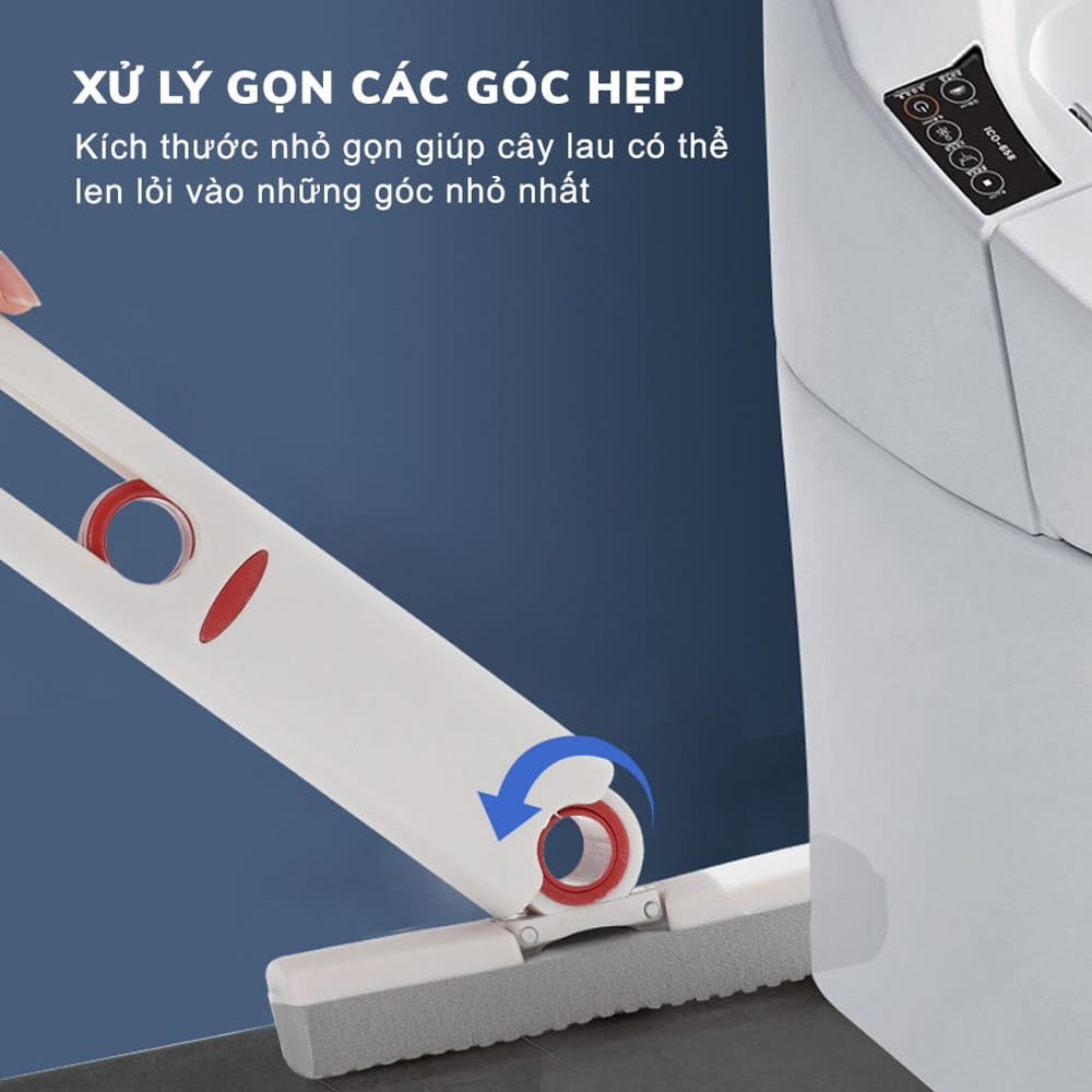 Cây Lau Bếp GODWELL Tự Vắt Thông Minh 25cm Cây Lau Kính Siêu Thấm Hút Đa Năng, Gập Gọn Tiện Lợi - LK01