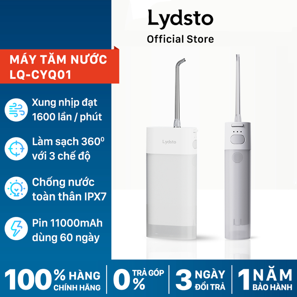Máy tăm nước Lydsto LQ-CYQ01 chống nước toàn thân và 3 chế độ tuỳ chỉnh - Bảo hành 12 tháng