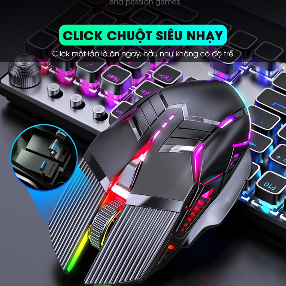 Chuột máy tính gaming có dây ZENDOTECH S800 đèn led RGB 6 nút bấm 3200 DPI cho game thủ làm việc văn phòng - Chính hãng