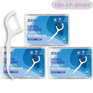 tăm chỉ nha khoa hộp 50 chiếc hợp vệ sinh, an toàn cho sức khoẻ