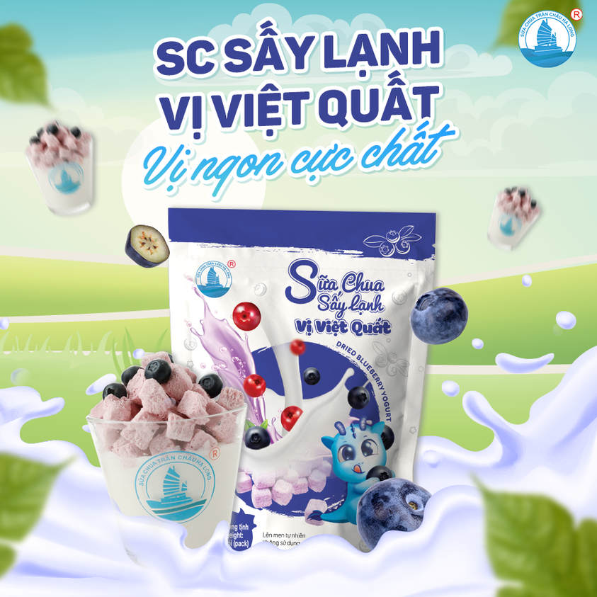 Sữa chua sấy lạnh vị Việt Quất gói 16gram - Sữa Chua Trân Châu Hạ Long