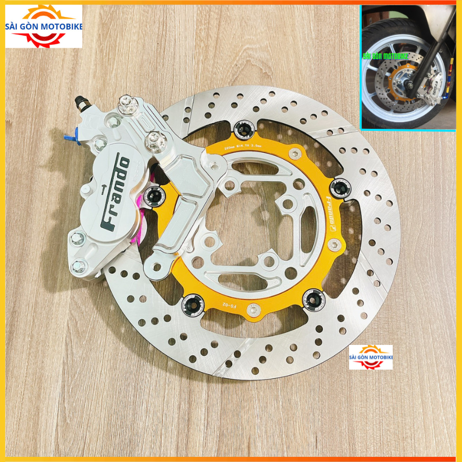[ Combo Vario/Vision ] Heo 4Pis Frando + Đĩa Frando size 260mm + Pát CNC >>> Tặng Kèm 2 Ốc Salaya