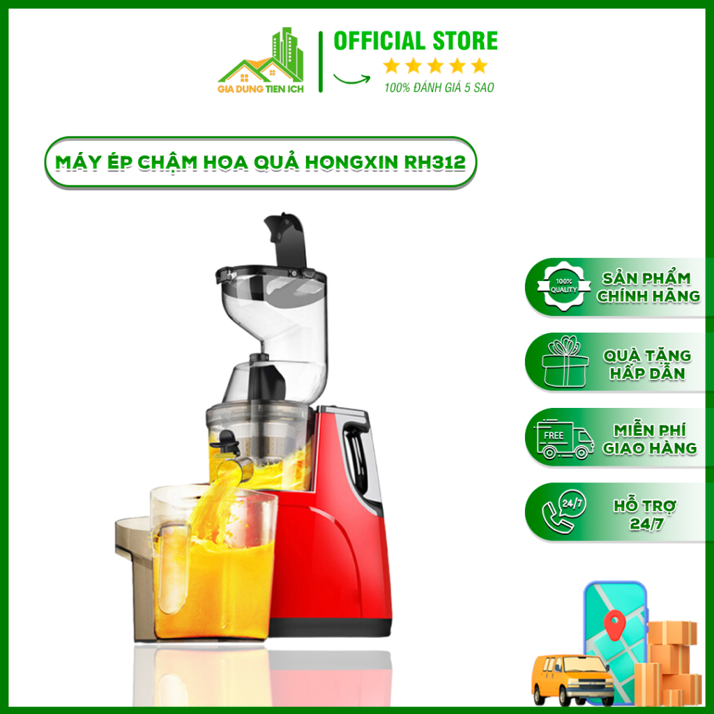 Máy Ép Trái Cây Gia Dụng Tiện Ích - Máy Ép Chậm Hoa Quả Hongxinh RH-312 Ép Rau Củ Hoa Quả Máy Ép Chậm Trái Cây