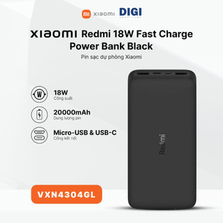 Pin Sạc Dự Phòng Xiaomi Redmi Power Bank VXN4304GL 20000 mAh 18W, Cổng Type C và USB - Chính hãng - Bảo Hành 6 Tháng