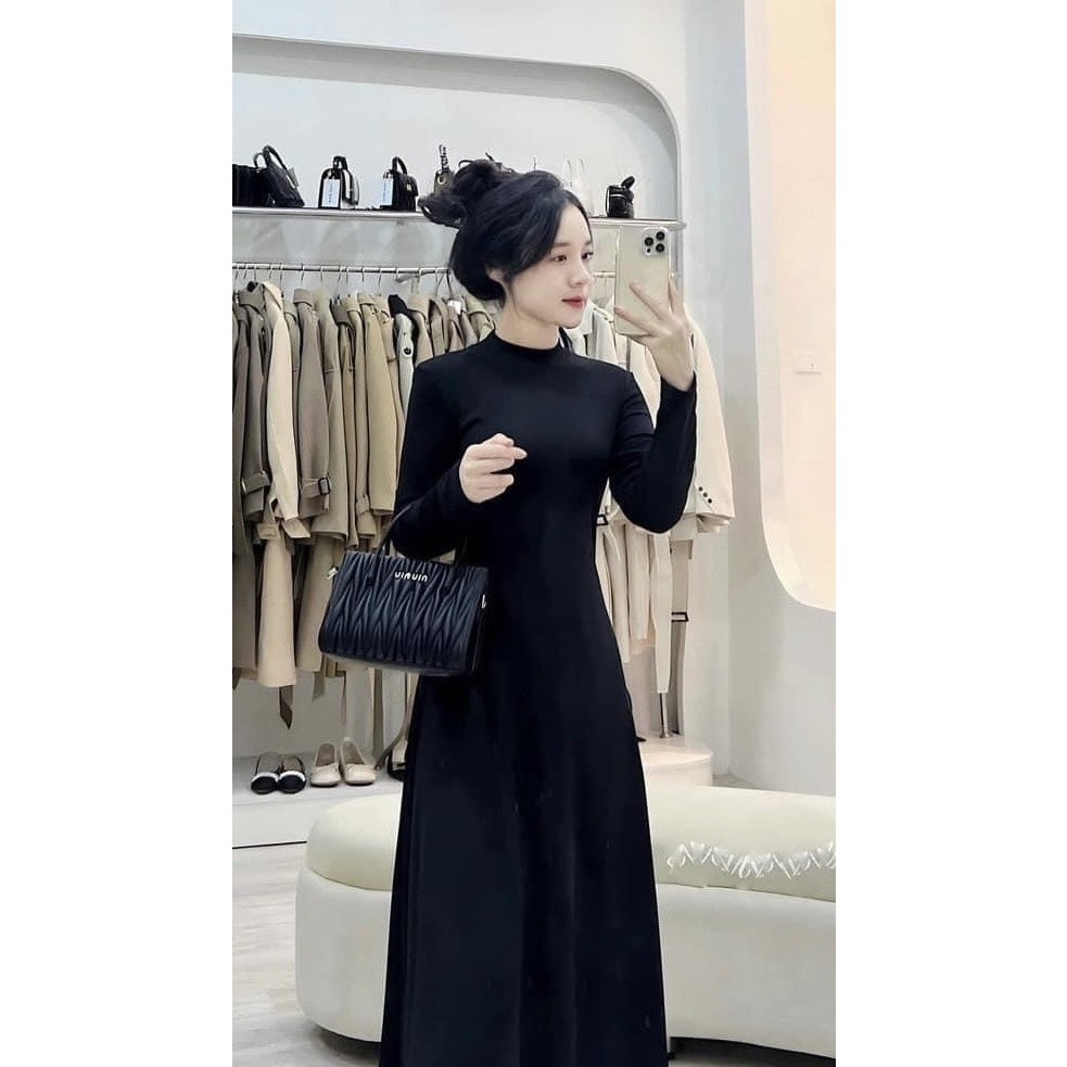 Váy đen trơn mặc mùa đông chất liệu zip 3 size S M L form từ 40 - 65kg