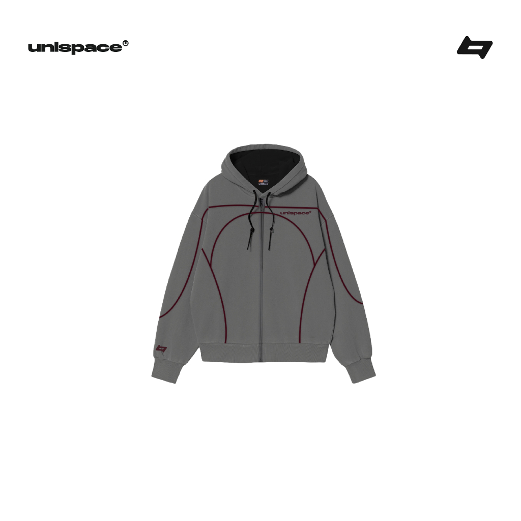 Áo hoodie zip local brand ByUniSpace áo khoác unisex nam nữ form rộng vải nỉ Line
