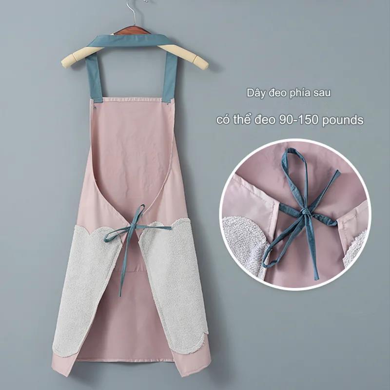 Tạp dề nấu ăn nhà bếp in hình thỏ cute, có túi đựng tiện lợi, tạp dề pha chế TDT2233
