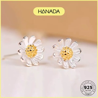 Bông Tai Bạc 925 Hanada Hoa Cúc 0336 B10
