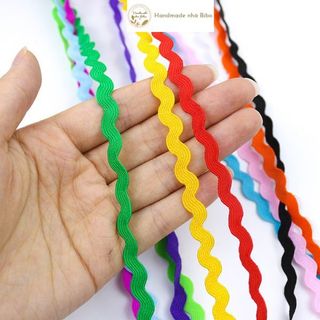 Ruy băng lượn sóng bản 7mm, ren ziczac trang trí phụ kiện handmade, dùng trong phụ liệu may mặc trang trí nhà cửa