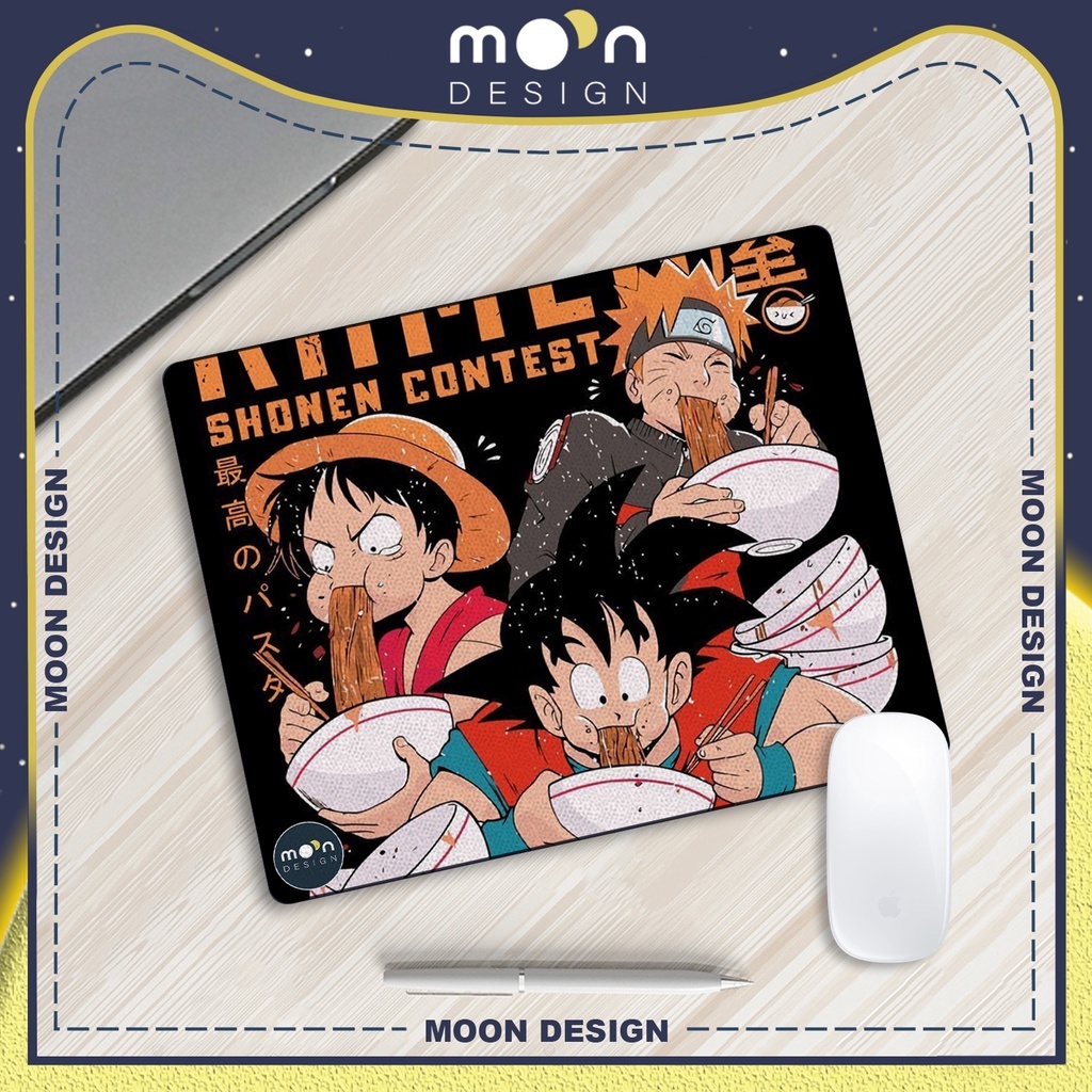 Miếng Lót Chuột Gaming in hình Luffy Gear 5 Pad Decor bàn làm việc size Tròn 25/35/21x26/25x31