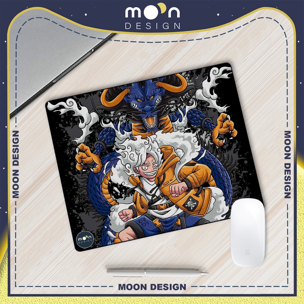 Miếng Lót Chuột Gaming in hình Luffy Gear 5 Pad Decor bàn làm việc size Tròn 25/35/21x26/25x31
