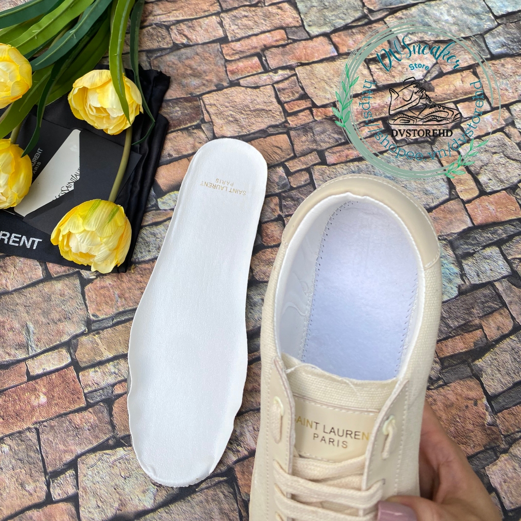 Giày Sneaker ysl trắng kem. giày nam nữ từ 36 đến 43