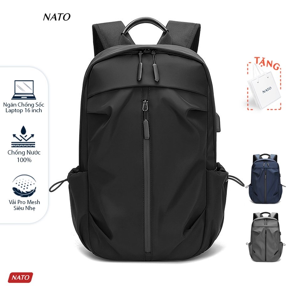 Balo NATO® "Alex - Backpack" Sợi Vải ProMesh/Deluxe Ba Lô Laptop Nam Nữ Đẹp Đi Học Đi Làm Đi Chơi Đen Xám Xanh Basic