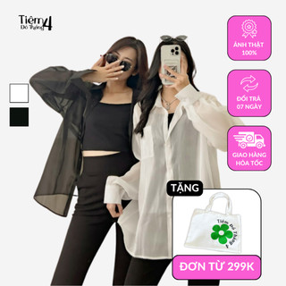 Áo Sơ Mi Form Rộng Chất Tơ Organza TIỆM ĐỒ THÁNG 4 ORGANZA SET