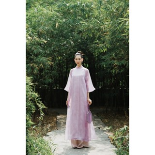   XÉO XỌ  Set áo dài Cẩm Thành Chất liệu Organza 100% Tơ tằm Dáng suông Tay lửng 