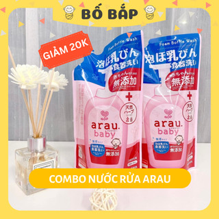 Combo Nước rửa bình sữa Arau Baby nhật bản nguyên liệu thảo mộc 450ml - Bố Bắp Store