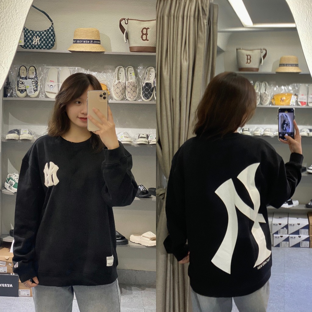 Chính hãng Áo Nỉ New Era x MLB LOGO PATCH Sweatshirt NY - Unisex Nam Nữ - Authentic 100%