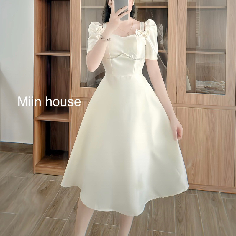 Váy tapta viền dây đá đính 2 nơ