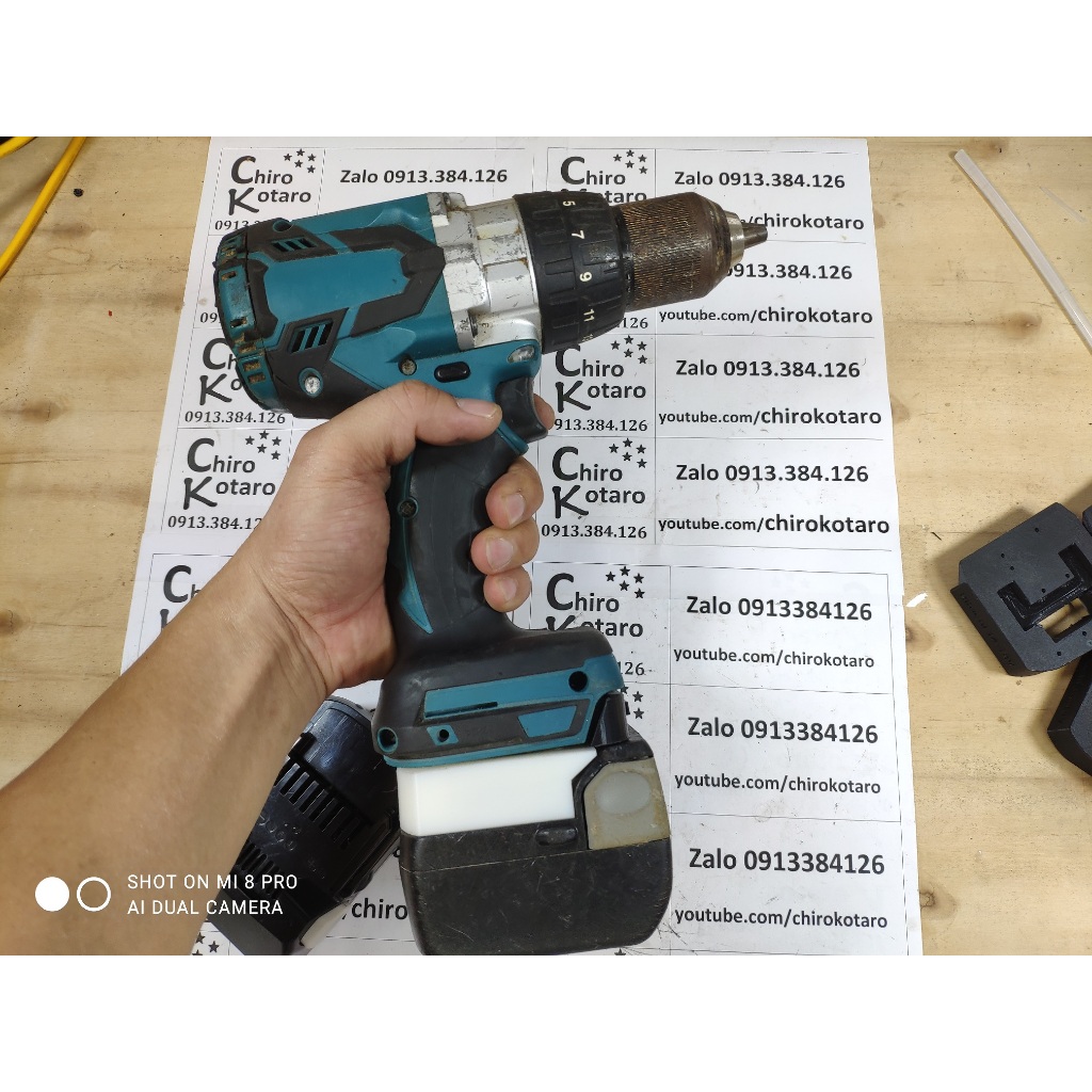 Đế chuyển máy Makita LXT, máy tàu 18V-21V loại 2 chân và 3 chân sang dùng pin Hitachi Li-ion 14V-18V