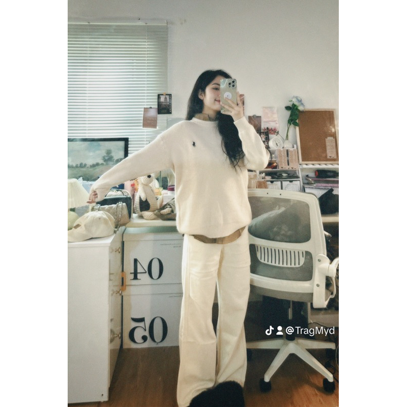 Quần kem trắng siêu đẹp QC