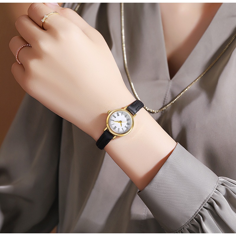 Đồng Hồ Nữ Dây Da Mặt Nhỏ Phong Cách Vintage DH19