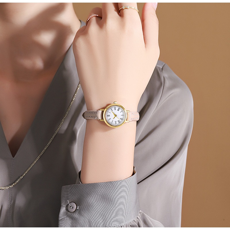Đồng Hồ Nữ Dây Da Mặt Nhỏ Phong Cách Vintage DH19