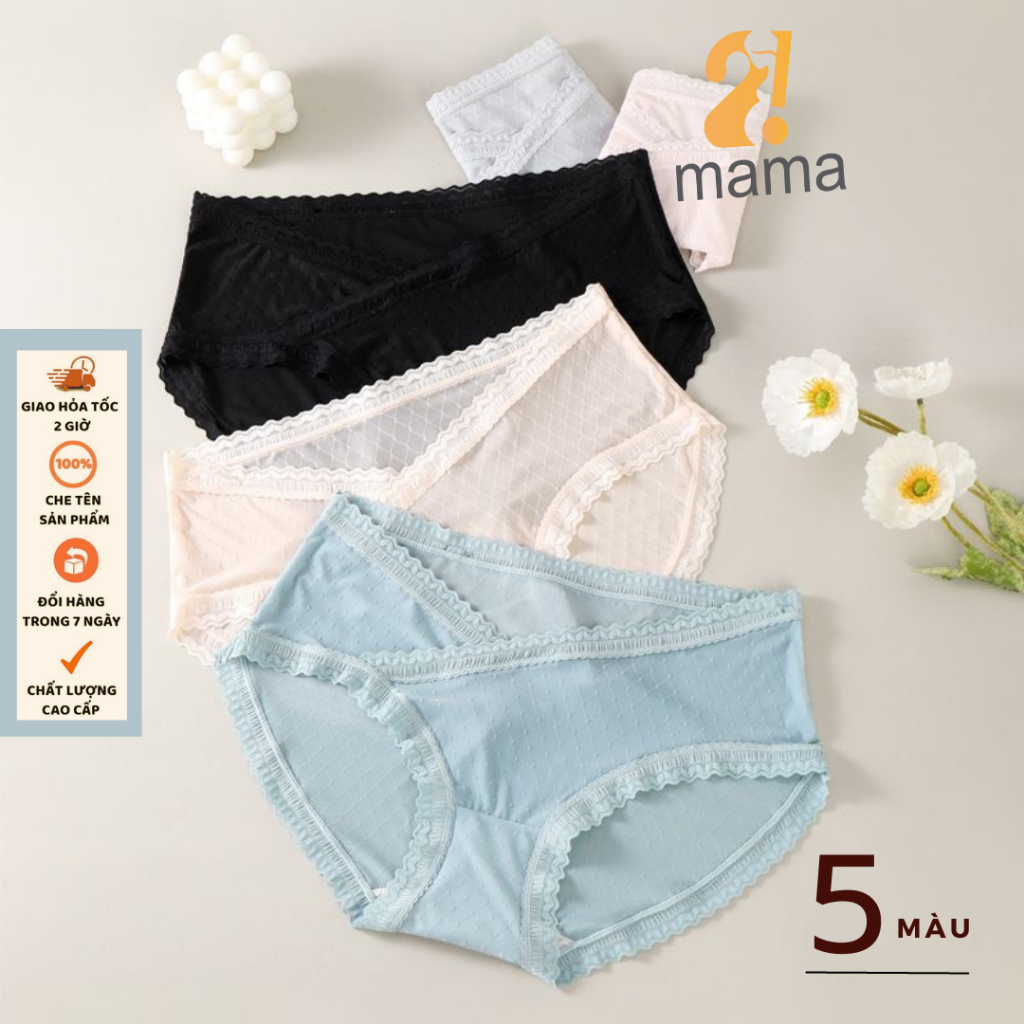 Quần lót bầu và sau sinh cạp chéo 2mama cao cấp thun lạnh, mềm mỏng, co giãn tốt cùng lót kháng khuẩn B88