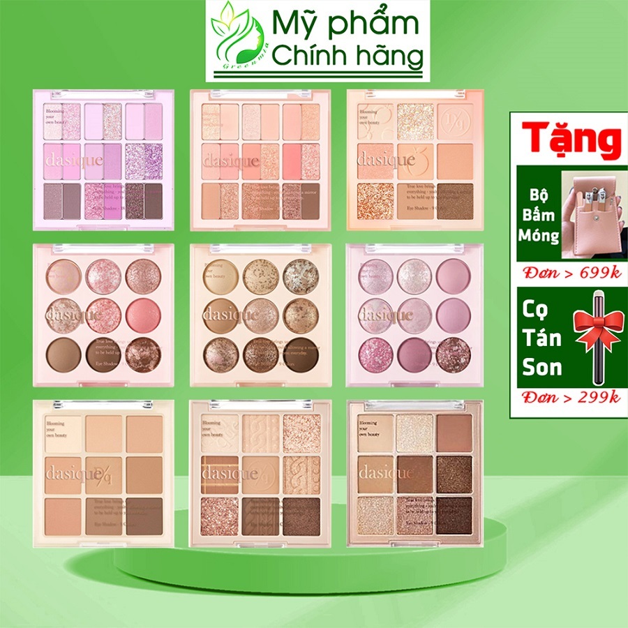 Bảng Phấn Mắt Dasique 9 Màu Và 18 Màu Summer Coral Almond Vanilla Candy Berry Beige Knit