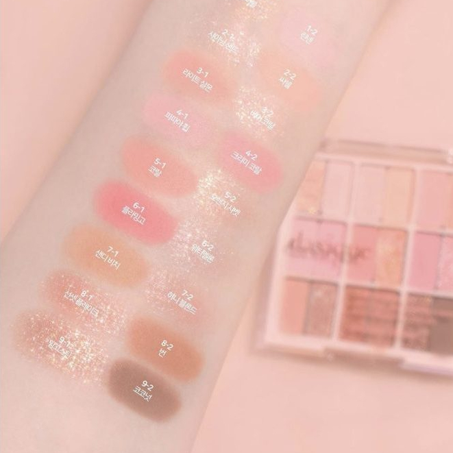 Bảng Phấn Mắt Dasique 9 Màu Và 18 Màu Summer Coral Almond Vanilla Candy Berry Beige Knit