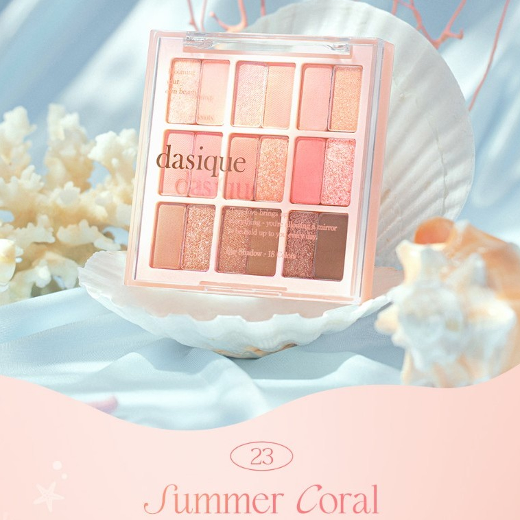 Bảng Phấn Mắt Dasique 9 Màu Và 18 Màu Summer Coral Almond Vanilla Candy Berry Beige Knit