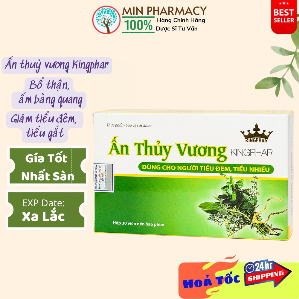Viên uống Ấn Thủy Vương Kingphar dùng cho người tiểu đêm, tiểu nhiều lần (hộp 30 viên) - Minpharmacy