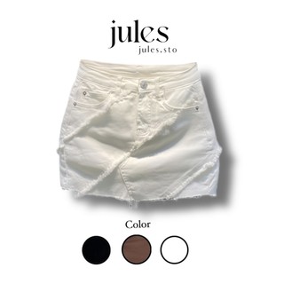 Chân váy kaki jean rách tua rua kèm quần trong jules - có size lớn